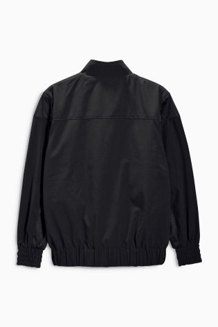 Black Woven Zip Through Jacket (3-16yrs)